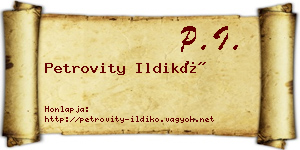Petrovity Ildikó névjegykártya
